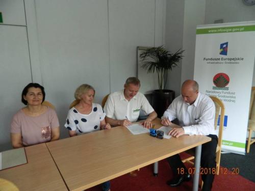 Podpisanie deklaracji wekslowej w Narodowym Funduszu Ochrony Środowiska i Gospodarki Wodnej w Warszawie – 18 lipiec 2018r.